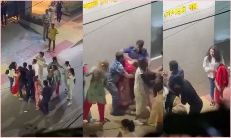 গুলশানে বারের সামনে নারীদের চুলোচুলি,গ্রেপ্তার ৩