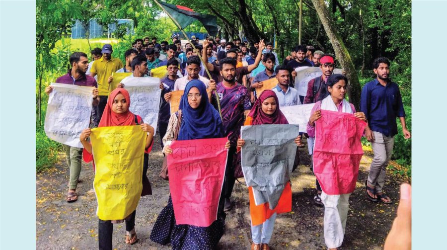 'কোটা না মেধা, মেধা মেধা' স্লোগানে উত্তাল নোবিপ্রবি