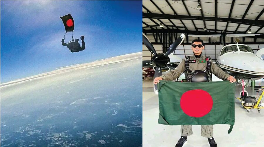 বিশ্ব রেকর্ড গড়তে ৪১ হাজার ফুট উঁচু থেকে লাফ দিলেন আশিক