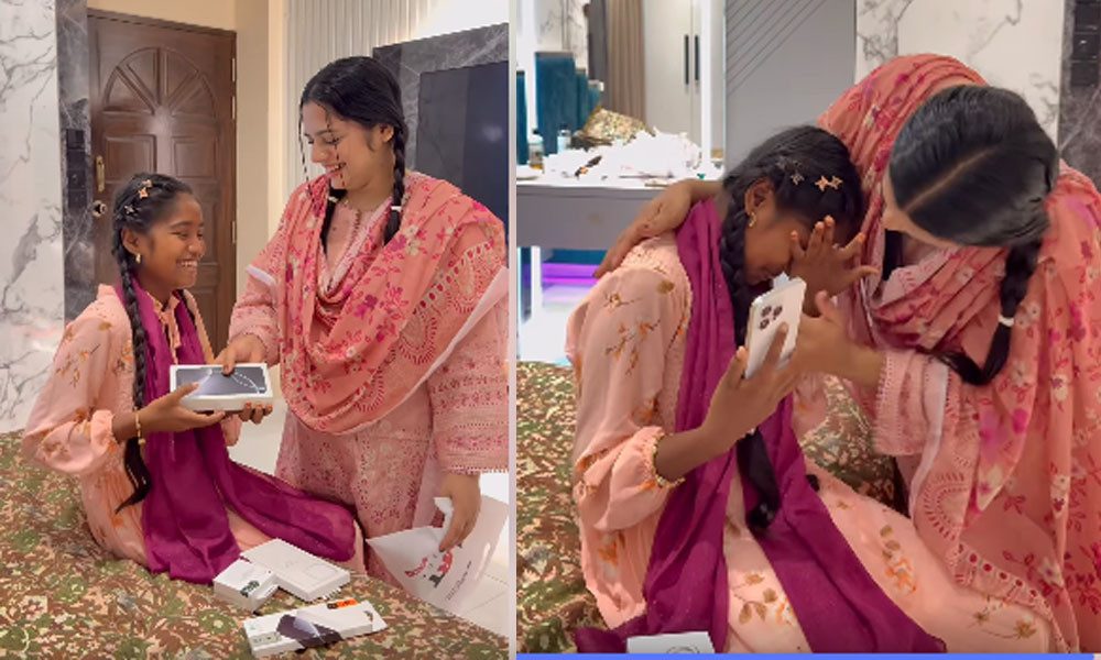 কক্সবাজারের ভাইরাল কন্যা কাজলকে আইফোন উপহার দিলেন দম্পতি