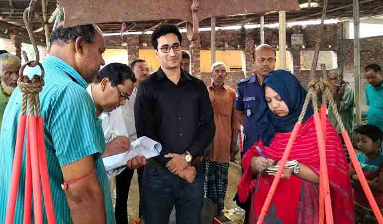 শাজাহানপুরে মৎস্য আড়তে অভিযান, জরিমানা