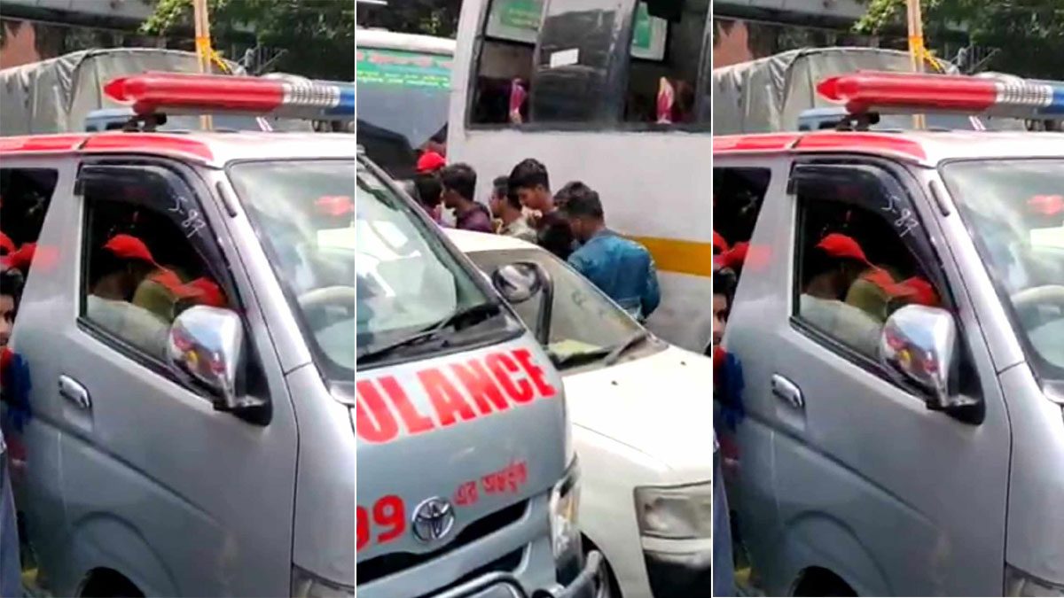 তারুণ্যের সমাবেশ, যানজটে আটকা অ্যাম্বুলেন্স