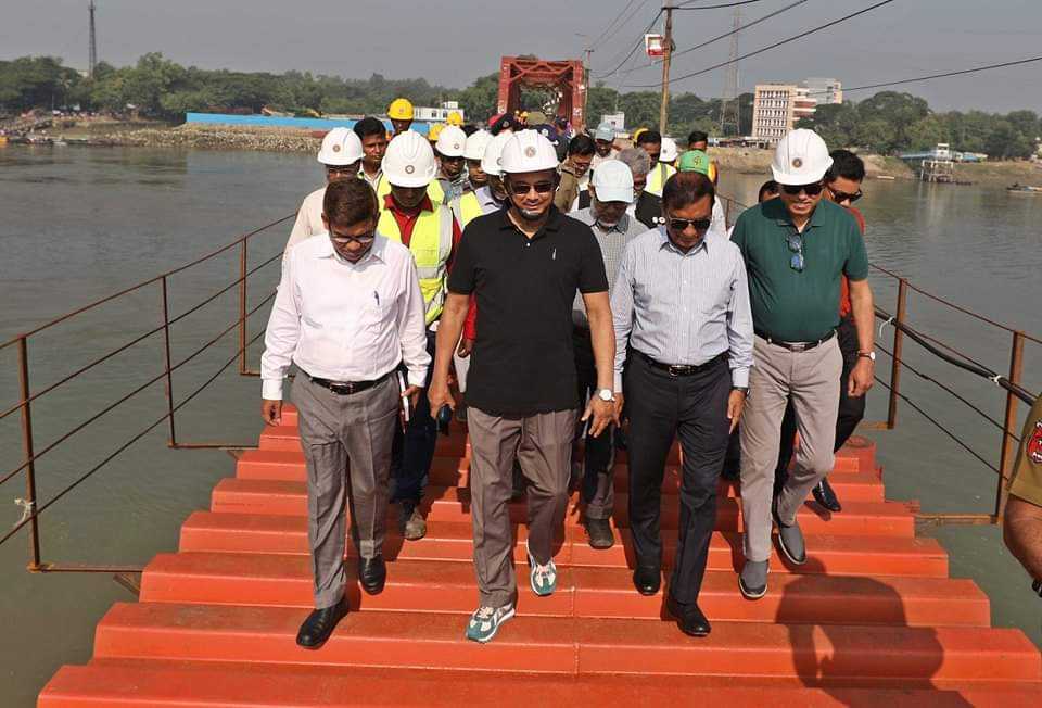 কালুরঘাট সেতু পরিদর্শন করলেন রেলমন্ত্রী নূরুল ইসলাম সুজন