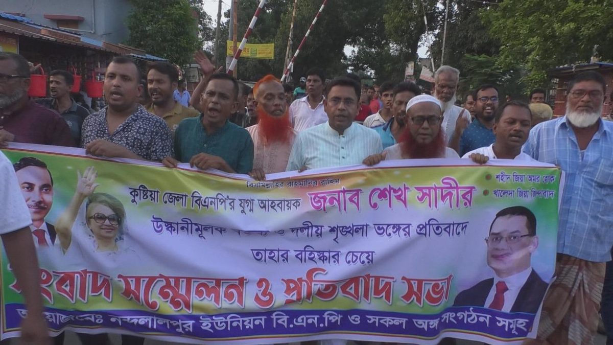 বিএনপি'র সিনিয়র নেতাদের বিরুদ্ধে মানহানিকর বক্তব্যের প্রতিবাদে বিক্ষোভ সমাবেশ