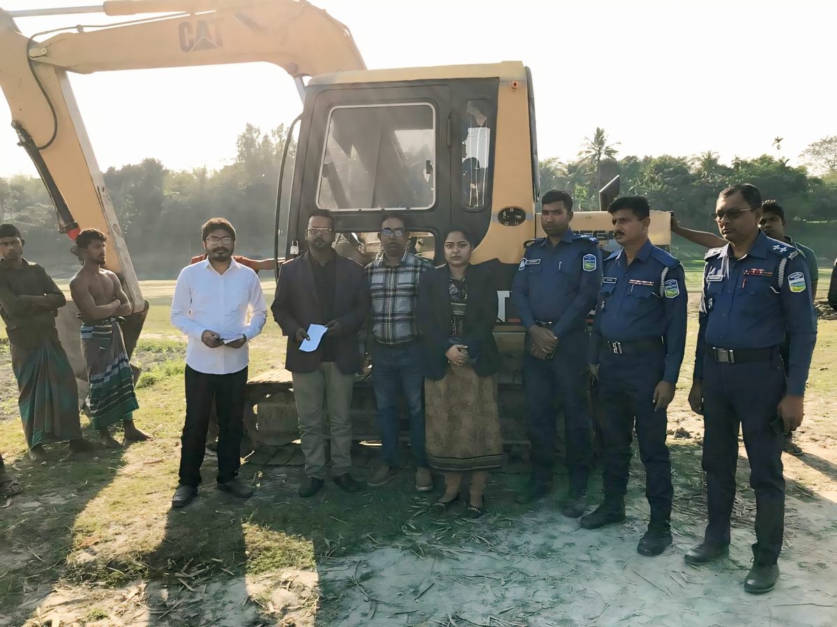 জামালপুরে অবৈধভাবে বালু উত্তোলন করায় অভিযান,জরিমানা