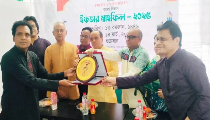 গোল্ড মেডেলজয়ী ইসরাফিল হোসেনকে সংবর্ধনা দিল প্রাইম ইউনিভার্সিটি