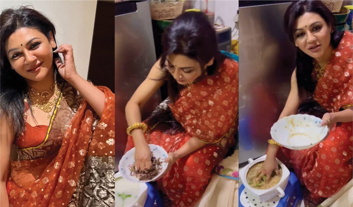 শাড়ি কোমরে গুঁজে নিজ হাতে পান্তা-ভর্তার আয়োজন করলেন জয়া!