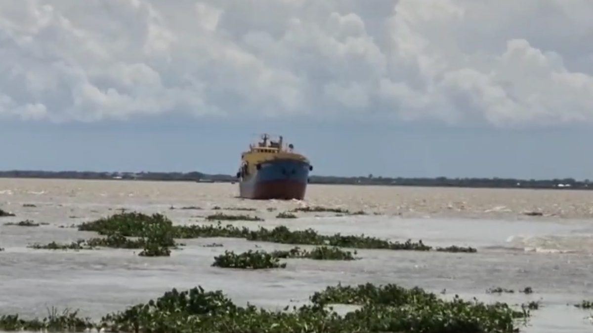 মেঘনায় সিমেন্ট বোঝায় জাহাজ ডুবি, জেলেরা বাঁচালো ৮ নাবিকের প্রাণ