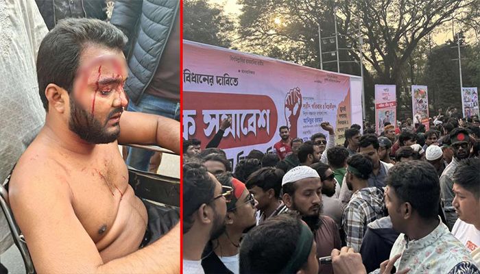 শহীদ মিনারে গণঅধিকার পরিষদের মুখপাত্রকে মারধর