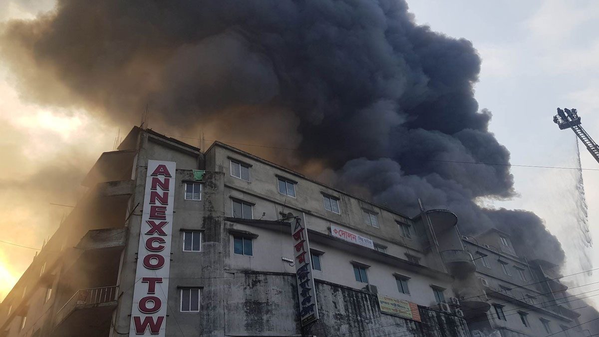 বাতাসের কারণে ছড়িয়ে পড়ছে আগুন