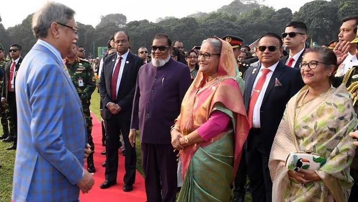 বিজয় দিবসে রাষ্ট্রপতির সংবর্ধনা অনুষ্ঠানে প্রধানমন্ত্রী