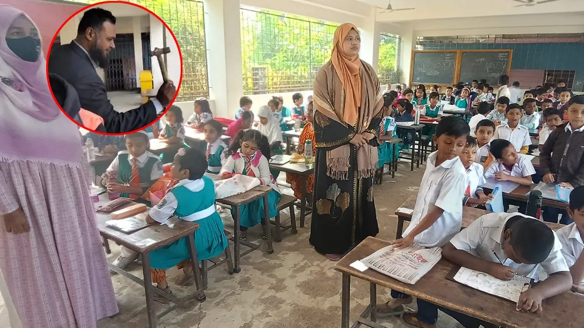 বিদ্যালয়ের তালা ভেঙে পরীক্ষা নিলেন ইউএনও