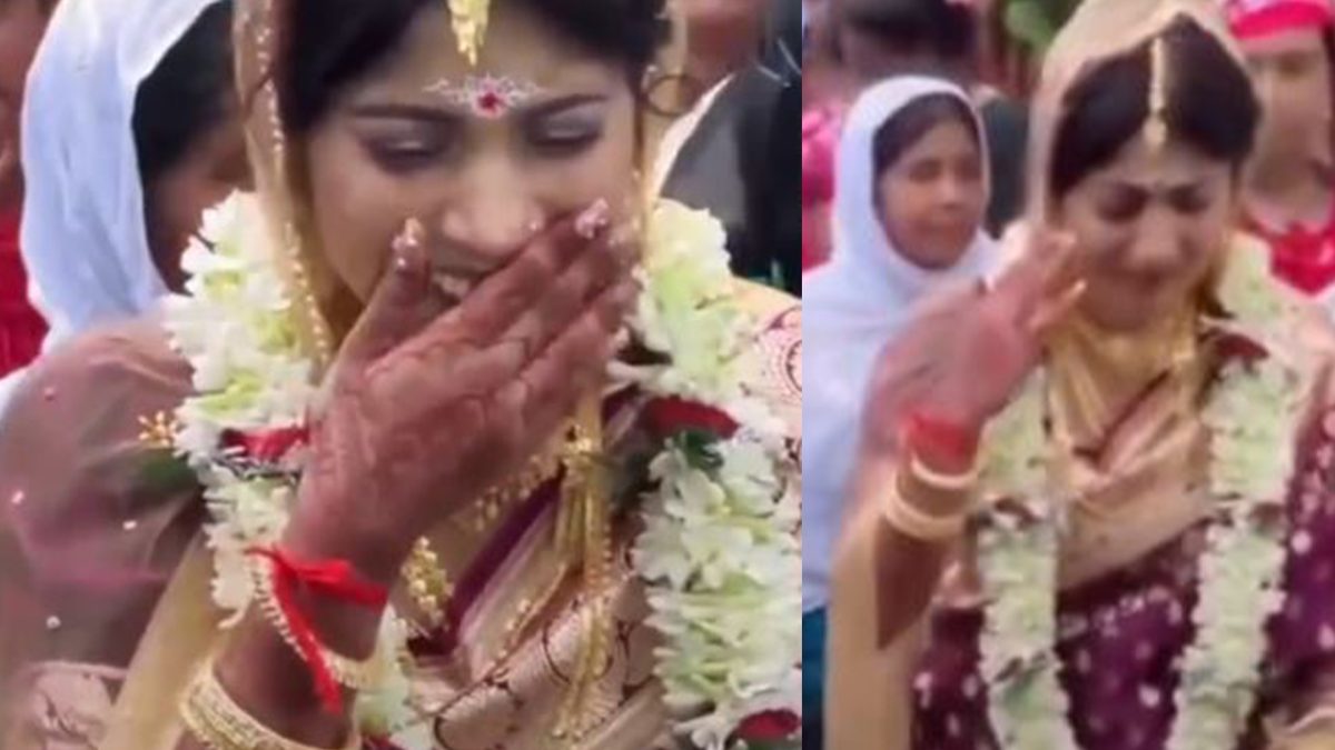 কান্নার ভান করতে গিয়ে হেসে ফেললেন নববধূ