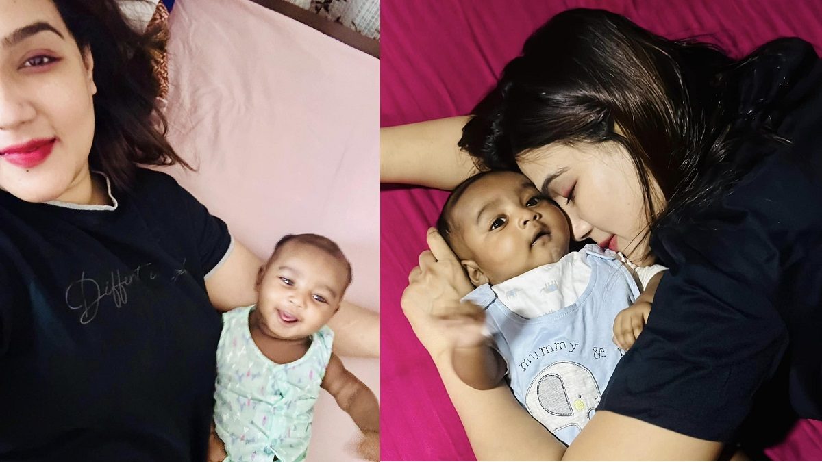 ছেলেকে প্রথমবারের মতো প্রকাশ্যে আনলেন মাহি