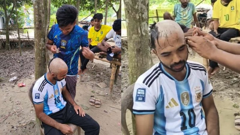 ব্রাজিলের জয়ে মাথা ন্যাড়া করে কথা রাখলেন আর্জেন্টিনা সমর্থক