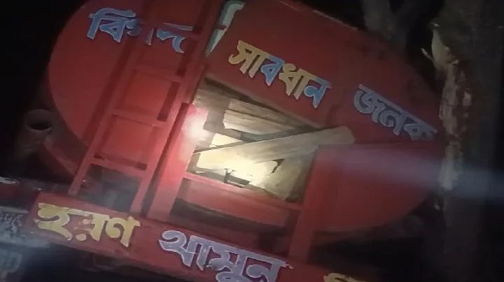 তেলের ট্যাংকে অভিনব পদ্ধতিতে কাঠ পাচার, আটক ২