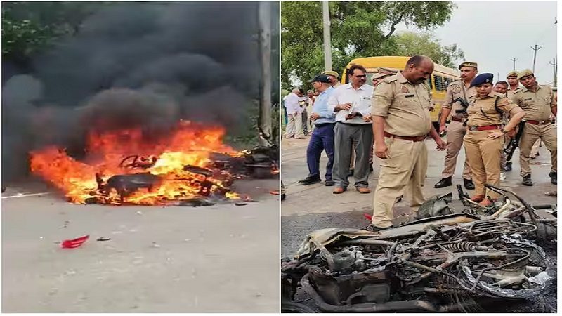 দুই বাইকের মুখোমুখি সংঘর্ষ, জীবন্ত দগ্ধ হয়ে নিহত ৪