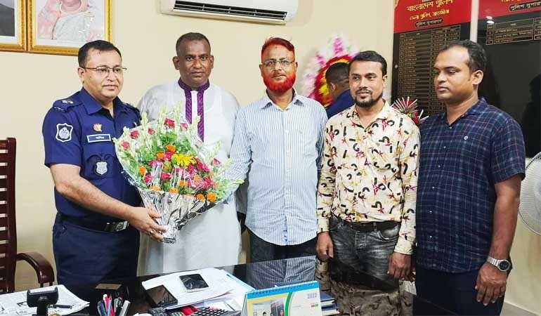নবাগত পুলিশ সুপারের সঙ্গে শেখ রাসেল শিশু কিশোর পরিষদের সৌজন্য সাক্ষাৎ