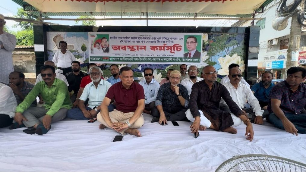 কিশোরগঞ্জে বিএনপির অবস্থান কর্মসূচি